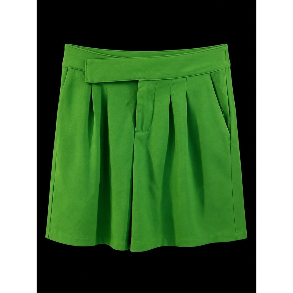 Future Collective Alanis Noelle Green Pleated Shorts High Rise Size 0